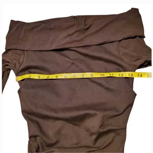 Nicole Miller Dress Bodycon Off Shoulder Ruching Midi XS - Picture 6 of 11